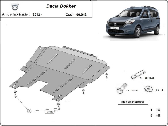 Oceľový kryt motora Dacia Dokker (2012-2025)Dacia Dokker