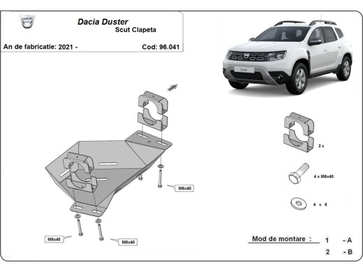Oceľový kryt EGR Dacia Duster (2021-2024)Dacia Duster