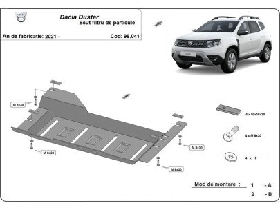 Oceľový kryt DPF Dacia Duster (2021-2024) 2