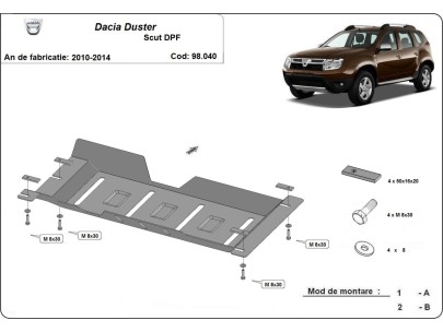 Oceľový kryt DPF Dacia Duster (2010-2014) 2