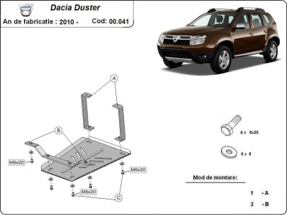 Oceľový kryt diferenciálu Dacia Duster (2010-2013) 2