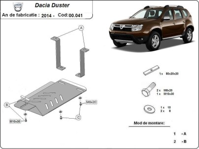 Oceľový kryt diferenciálu Dacia Duster 4x4 (2014-2017) 2