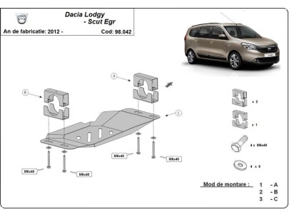 Oceľový kryt systému Start-Go EGR Dacia Lodgy (2012-2026) 2