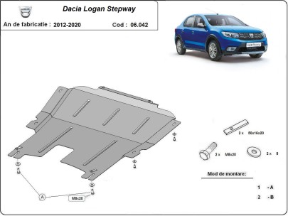 Oceľový kryt motora Dacia Logan 2 Stepway (2012-2020) 2