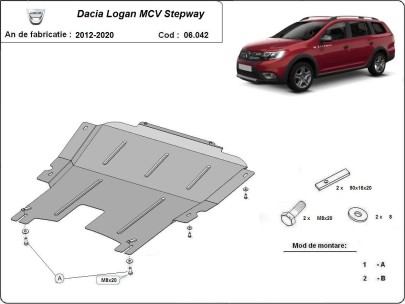 Oceľový kryt motora Dacia Logan MCV Stepway (2012-2020) 2