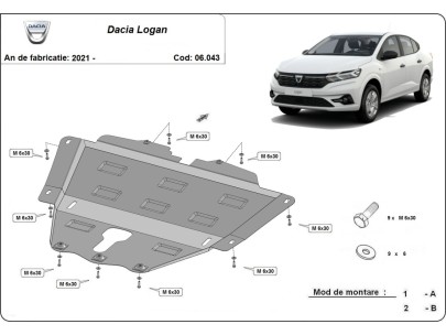 Oceľový kryt motora Dacia Logan (2021-2025) 2