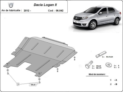 Oceľový kryt motora Dacia Logan 2 (2012-2020) 2