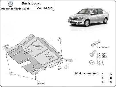Oceľový kryt motora Dacia Logan 1 (2004-2012) 2