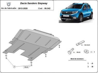 Oceľový kryt motora Dacia Sandero 2 Stepway (2012-2020) 2