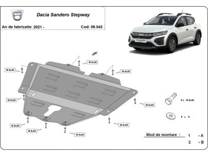 Oceľový kryt motora Dacia Sandero 3 Stepway (2021-2026) 2