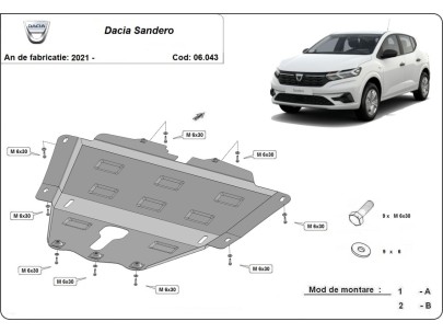 Oceľový kryt motora Dacia Sandero 3 (2021-2026) 2