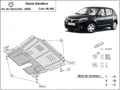 Oceľový kryt motora Dacia Sandero (2005-2012) 2