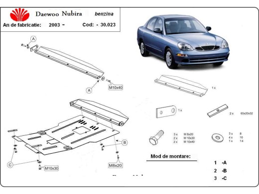 Oceľový kryt motora Daewoo Nubira (2003-2009)Daewoo Nubira