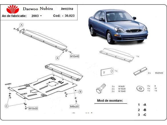 Oceľový kryt motora Daewoo Nubira (2003-2009)Daewoo Nubira