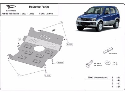 Oceľový kryt motora Daihatsu Terios (1997-2006) 2