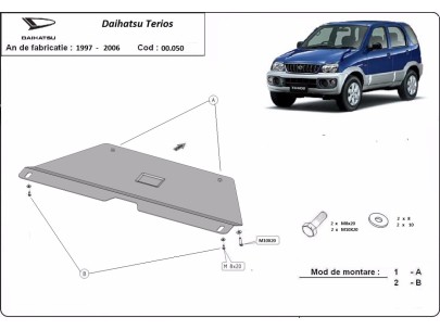 Oceľový kryt prevodovky Daihatsu Terios (1997-2006) 2