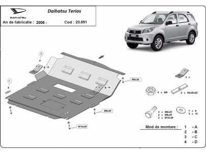 Oceľový kryt motora Daihatsu Terios (2006-2018) 2