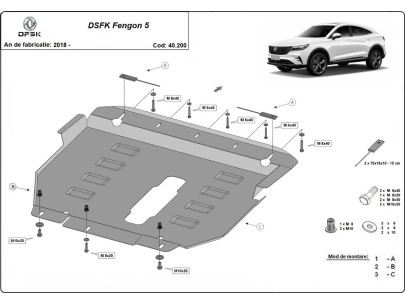 Oceľový kryt motora Dfsk Fengon 5 (2018-2025)