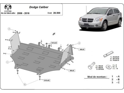Oceľový kryt motora Dodge Caliber (2006-2016) 2