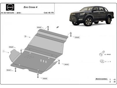 Oceľový kryt motora Evo Cross 4 (2018-2026) 2