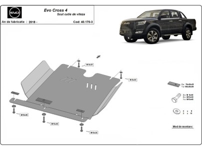 Oceľový kryt prevodovky Evo Cross 4 (2018-2026) 2