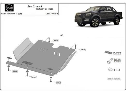 Oceľový kryt prevodovky Evo Cross 4 (2018-2025)Evo Cross 4