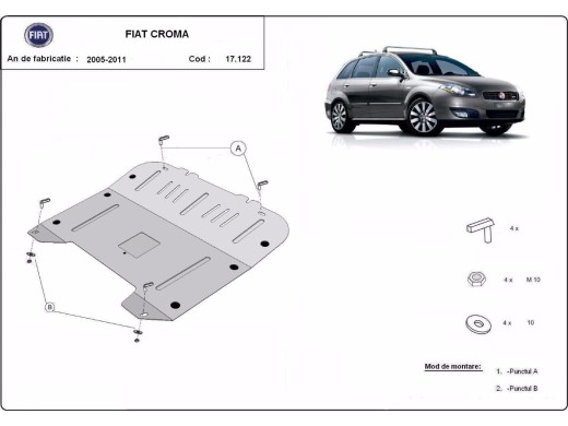 Oceľový kryt motora Fiat Croma (2005-2011)Fiat Croma