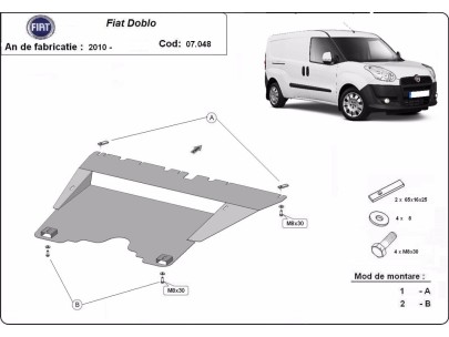 Oceľový kryt motora Fiat Doblo (2010-2022) 2