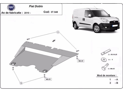Oceľový kryt motora Fiat Doblo (2010-2022)Fiat Doblo