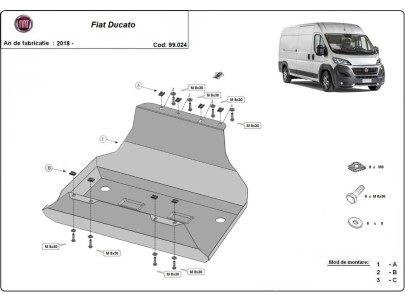 Oceľový kryt palivovej nádrže Fiat Ducato (2018-2026) 2