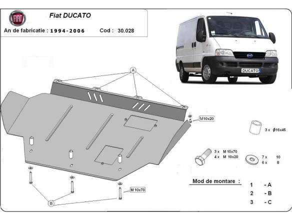 Oceľový kryt motora Fiat Ducato (1994-2006)Fiat Ducato