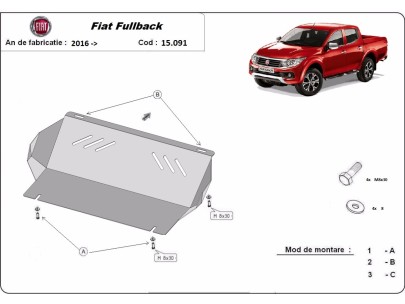 Oceľový kryt chladiča Fiat Fullback (2016-2019) 2