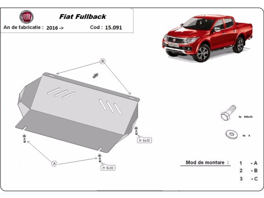Oceľový kryt chladiča Fiat Fullback (2016-2019)Fiat Fullback