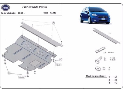 Oceľový kryt motora Fiat Grande Punto (2006-2018) 2