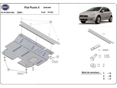 Oceľový kryt motora Fiat Punto (2005-2018) 2