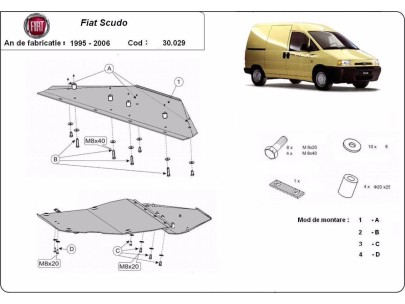 Oceľový kryt motora Fiat Scudo (1995-2006) 2
