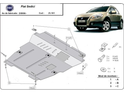 Oceľový kryt motora Fiat Sedici (2005-2014) 2