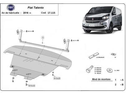 Oceľový kryt motora Fiat Talento (2016-2021) 2