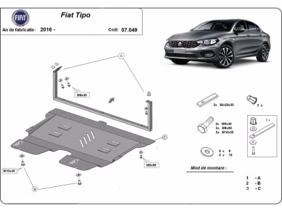 Oceľový kryt motora Fiat Tipo (2015-2025) 2