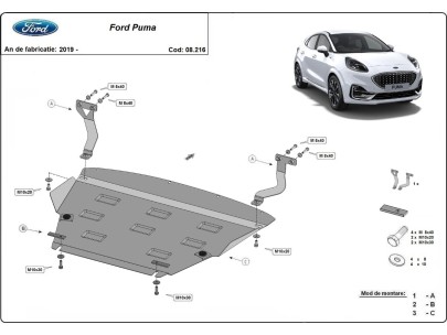 Oceľový kryt motora Ford Puma (2019-2025) 2