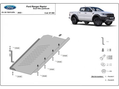 Oceľový kryt DPF Ford Ranger Raptor (2020-2023)