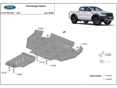 Oceľový kryt motora Ford Ranger Raptor (2020-2023)