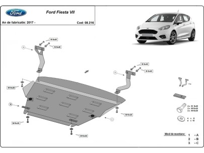 Oceľový kryt motora Ford Fiesta VII (2017-2025) 2