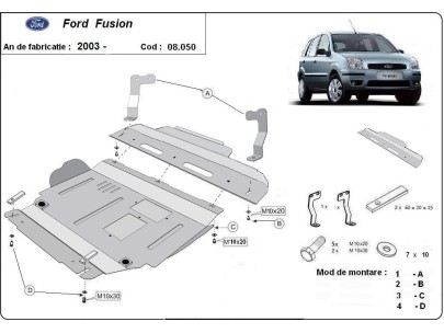 Oceľový kryt motora Ford Fusion (2003-2012) 2