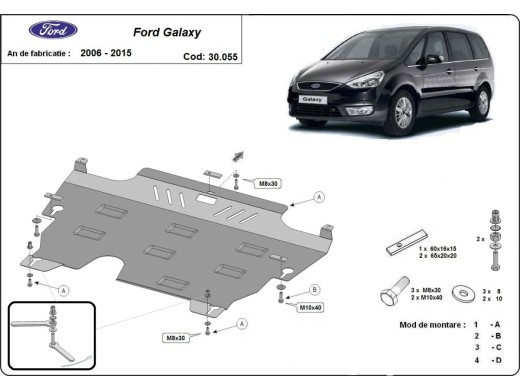 Oceľový kryt motora Ford Galaxy 2 (2007-2015)Ford Galaxy