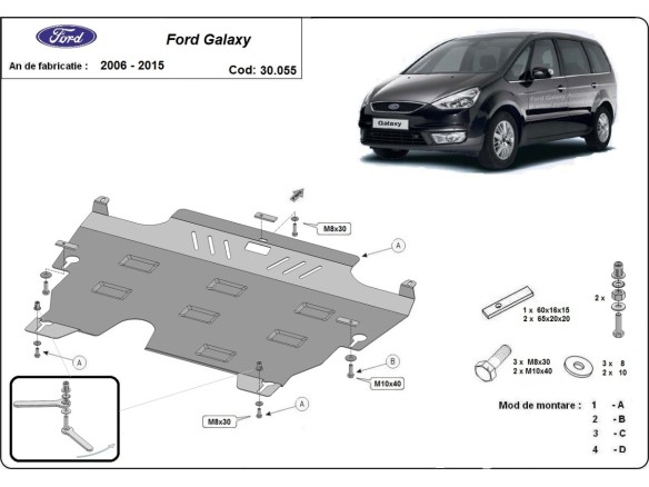 Oceľový kryt motora Ford Galaxy 2 (2007-2015)Ford Galaxy