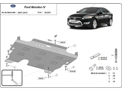 Oceľový kryt motora Ford Mondeo 4 (2006-2012) 2
