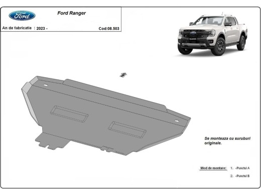 Oceľový kryt chladiča Ford Ranger (2023-2026)