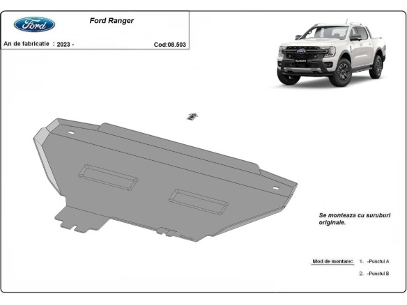 Oceľový kryt chladiča Ford Ranger (2023-2026)