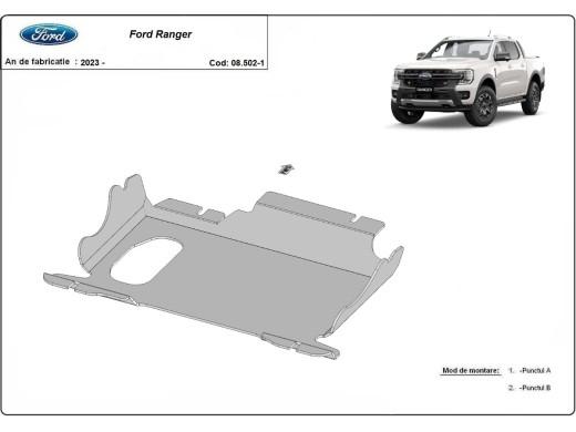 Oceľový kryt motora Ford Ranger (2023-2025)Ford Ranger